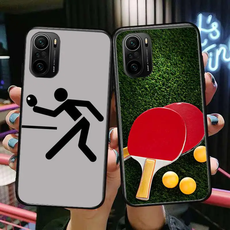 

pingpong Phone Case For xiaomi redmi POCO F1 F2 F3 X3 Pro M3 9C 10T Lite NFC Black Cover Silicone Back Prett mi 10 ultra covers