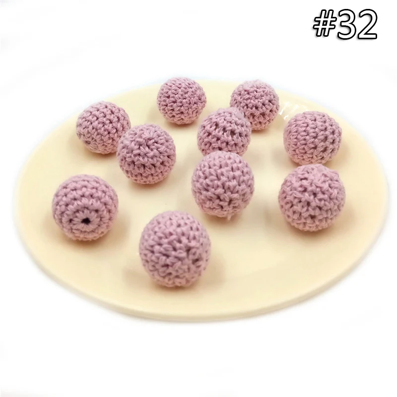 wood teether 32 5 шт. детский прорезыватель, вязаные крючком бусины, 16 мм, деревянный прорезыватель, подвесная детская коляска, аксессуары для детской коляски, зажим для пустышки, деревянная кукла младенца - Цвет: wood teether 32