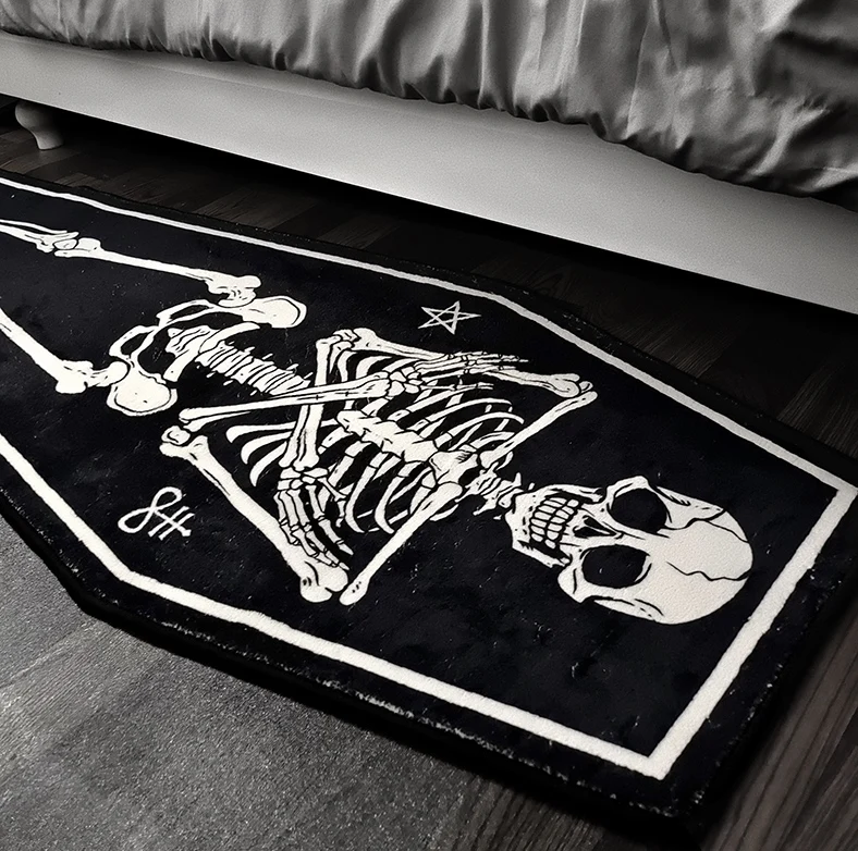 60x160cm Large Gothic Skull Hallowe Xmas Floor Mat Rug Doormat Carpet Bedroom Living Room Outdoor Non-slip Mat Gift Anime images - 6