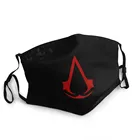 Многоразовая маска для лица Assassins Creed Odyssey Alexios Kassandra с логотипом, моющаяся, 5 слоев, для взрослых, с 1 фильтром Pm2.5