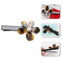 new lovely flower duck clips acetate alligator clip pearls hairgrips girls floral accessories