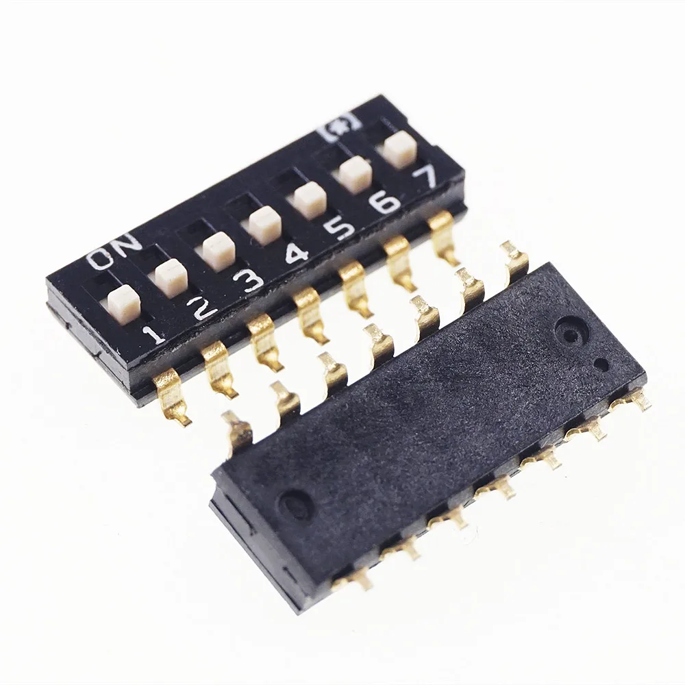 1000 шт./лента и катушка Dip-Переключатели SPST 7 позиций 2 54 мм 0 100 дюймов шаг SMD слайд