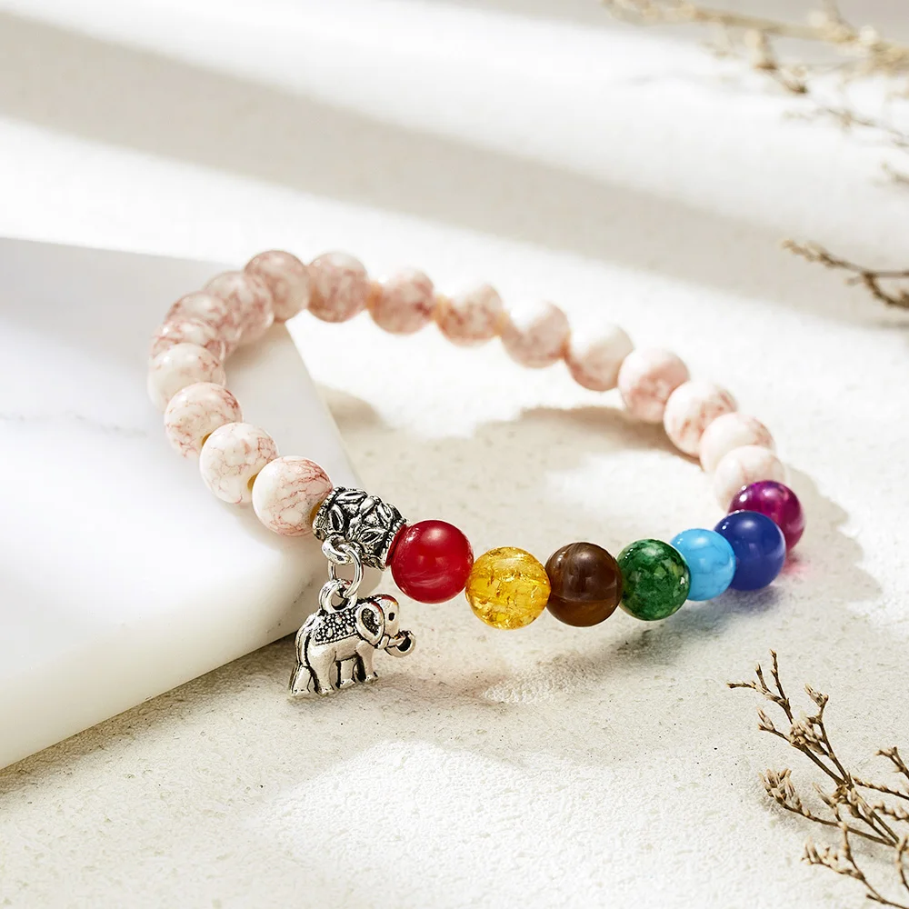 Новинка 2021 модный эластичный браслет из натурального камня в стиле бохо с