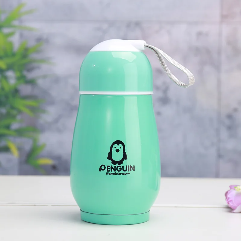 Double Stainless Steel Gift Mug Travel Vacuum Flasks Household Office Water Bottle Cartoon Cute Penguin Big Belly Thermo Mugs | Дом и сад