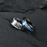 fashionable punk carbon fiber circumference skull head trendy male ring hip hop sports fearless titanium steel ring