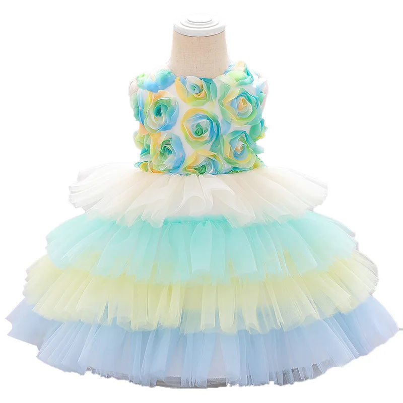 

2021 Newborn Petal Toddler Infant 1st Birthday Dress For Baby Girl Clothing Cake Tutu Dress Princess Dresses Party And Wedding