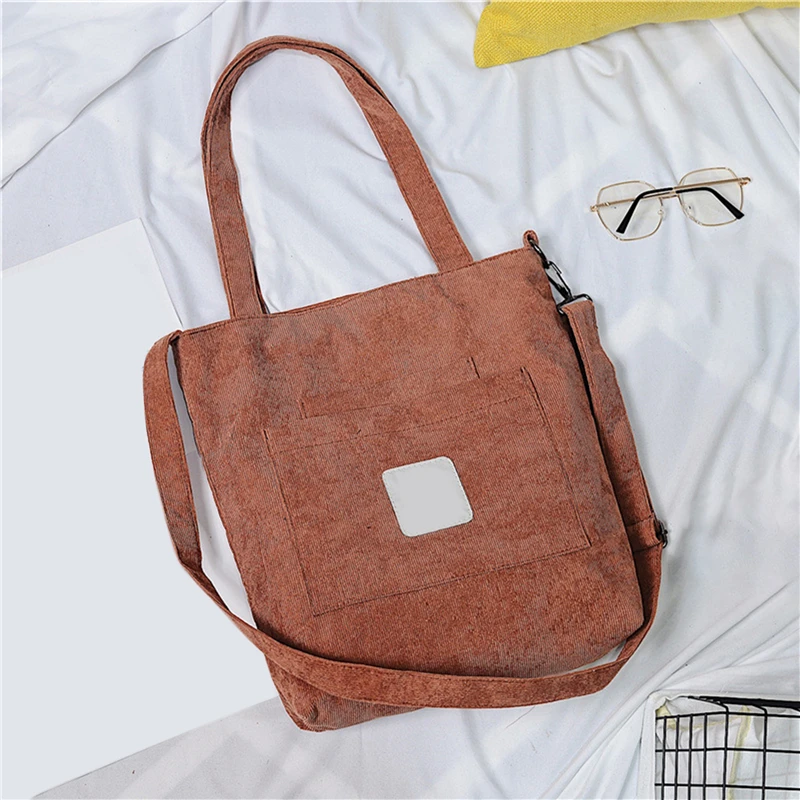 Сумка на плечо Женская Вельветовая саквояж Универсальный Повседневный мешок для