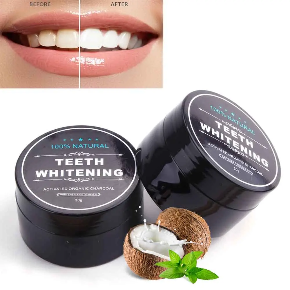

2Pcs Daily Use Oral Hygiene Scaling Powder Teeth Whitening Cleaning Packing Premium Activated Bamboo Charcoal Powder White Teeth