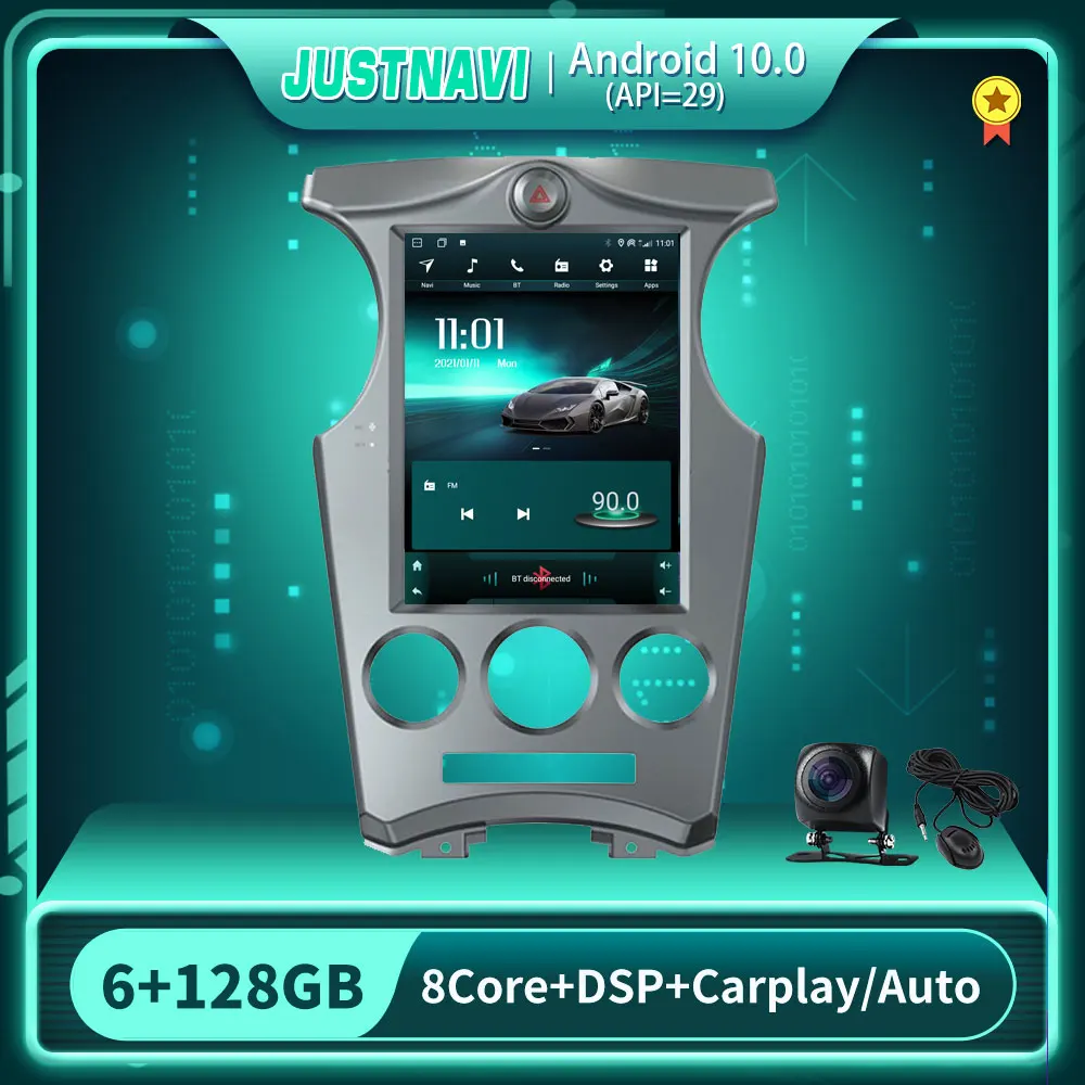 

JUSTNAVI Car Radio Tesla Style For KIA Carens 2007-2011 Android 10.0 Navigation GPS Multimedia IPS Screen DSP Video 9.7 In Navi