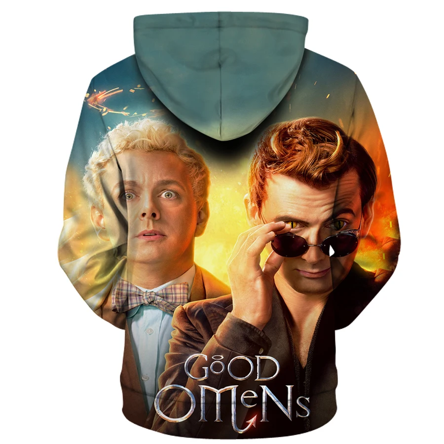 Мужские 3D толстовки Good O men s Crowley and Aziraphale Awesome художественная Работа Рисунок
