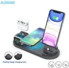 6 в 1 зарядная док-станция для iPhone 12 11 XS MAX XR X 8 Plus Airpods Pro Apple Watch SE 6 5 4 3 быстрая Беспроводная зарядная станция