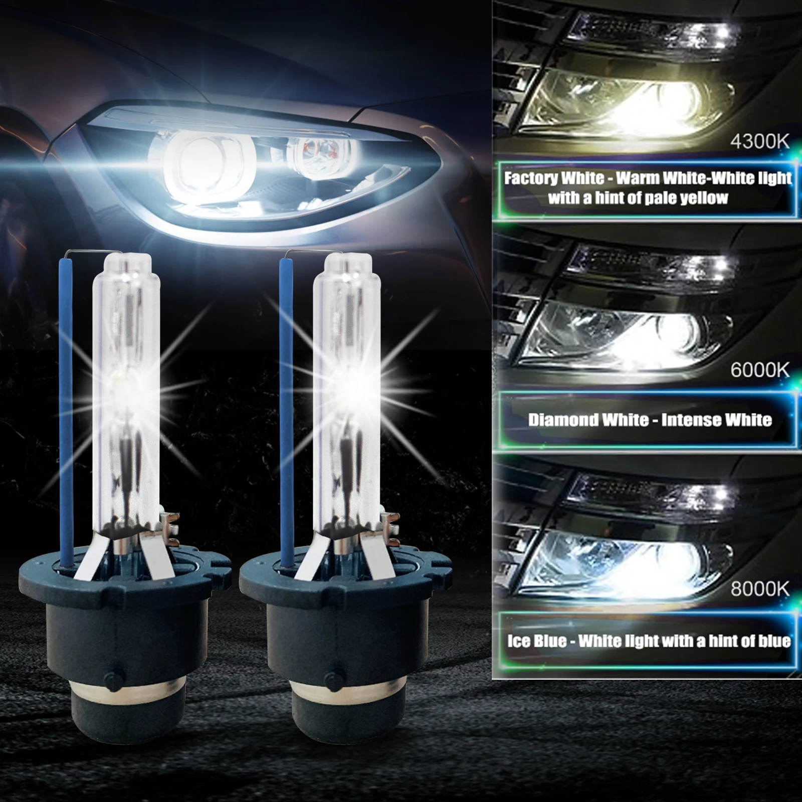 2 шт. Автомобильные фары ксеноновые HID 55W D2S 8000K | Автомобили и мотоциклы