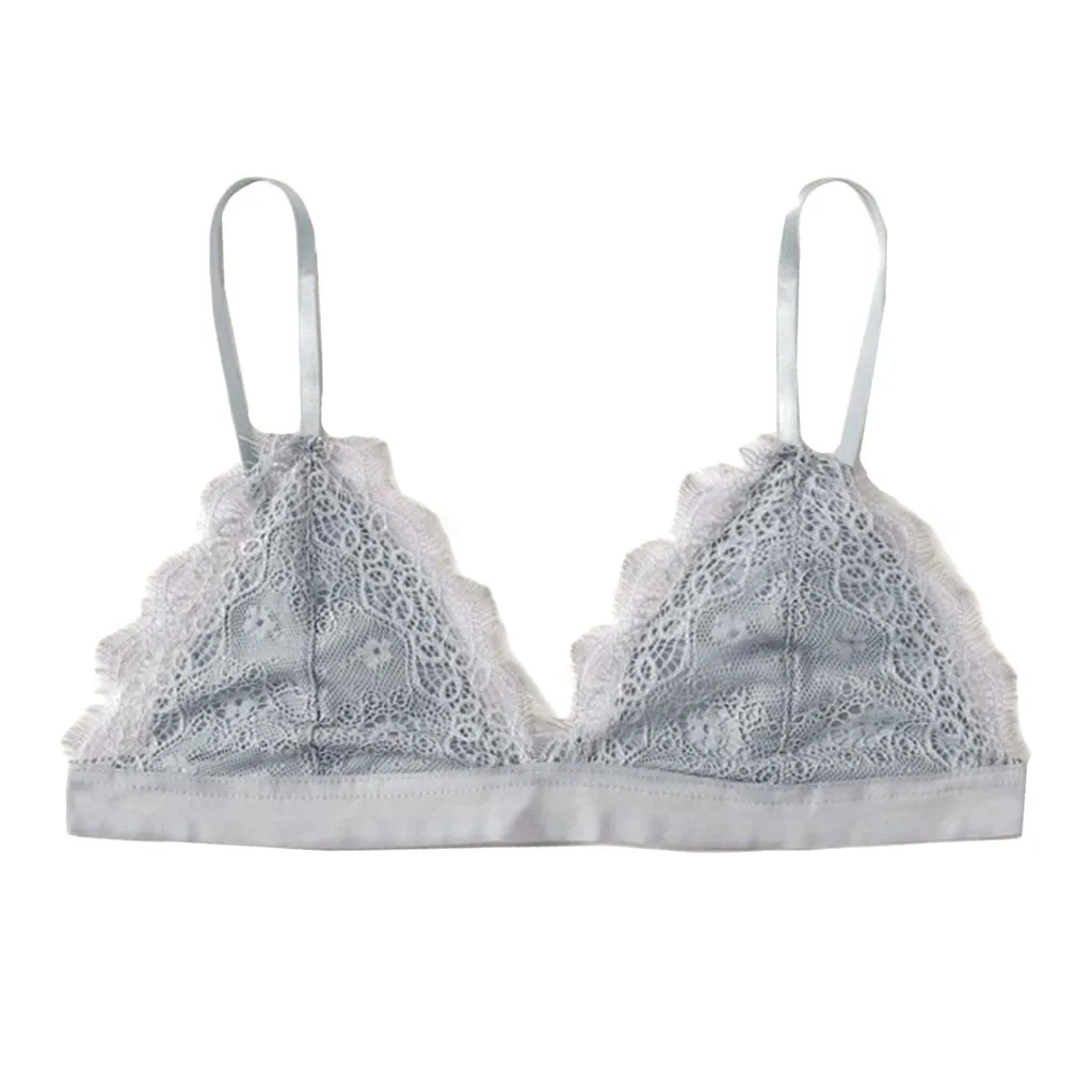 

Hot Sales Women's Bra Lace Vest Wireless Bra Female Lingerie Sexy V-Neck Underwear Fashion Lace Strapless Bra Plus Size S-3XL