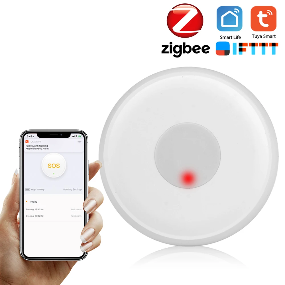 

Zigbee Wireless Remote Call Button SOS/Emergency Button Pager for Fall Alarm Patient Alert System Work with Tuya Zigbee Hub