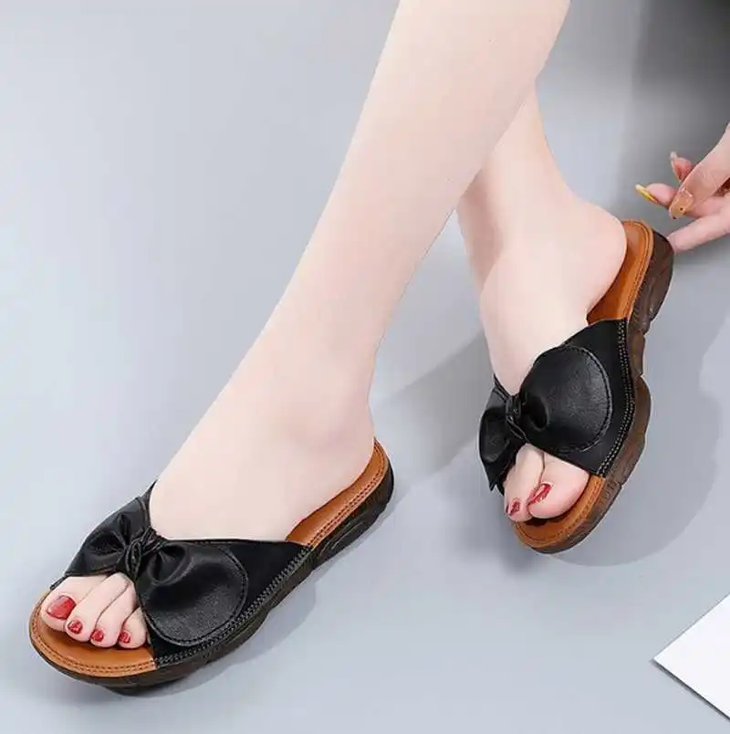 

Women's Sandals Summer Fashion Slip-on Butterfly-knot Modern Sandals Casual Low Heels Sandals for Ladies Zapatos De Mujer KP112