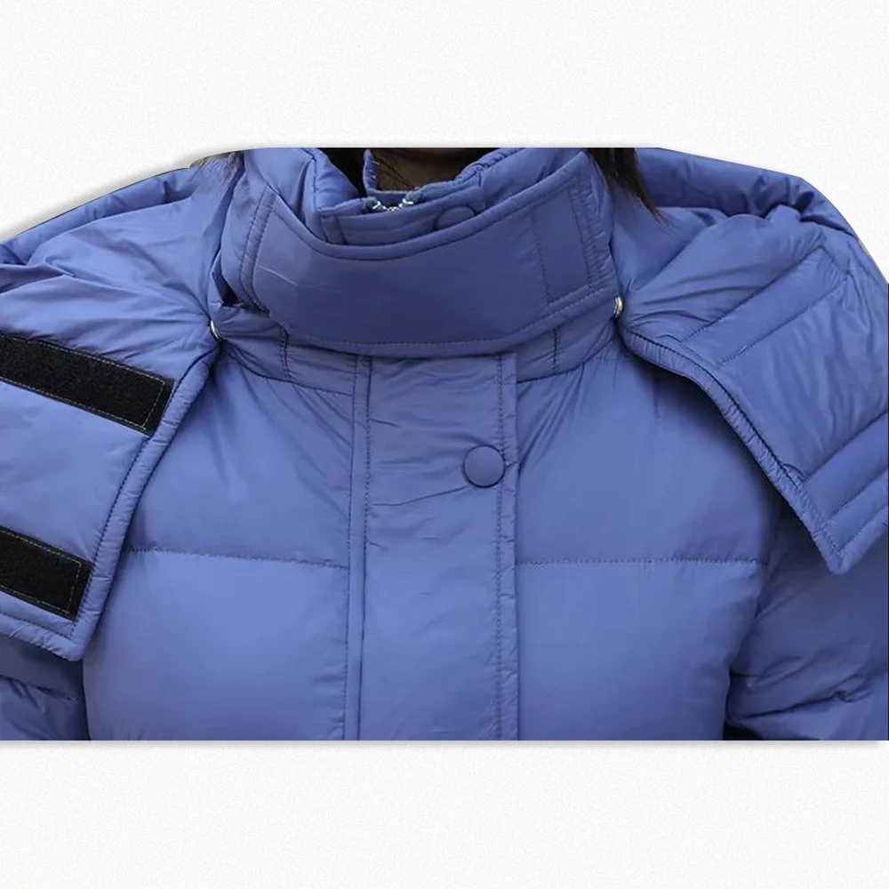 

Spring Winter Women 2020 New Fashion Down jacket hoodie Single Breasted Stand Collar long warm Jackets Female Duck down coat