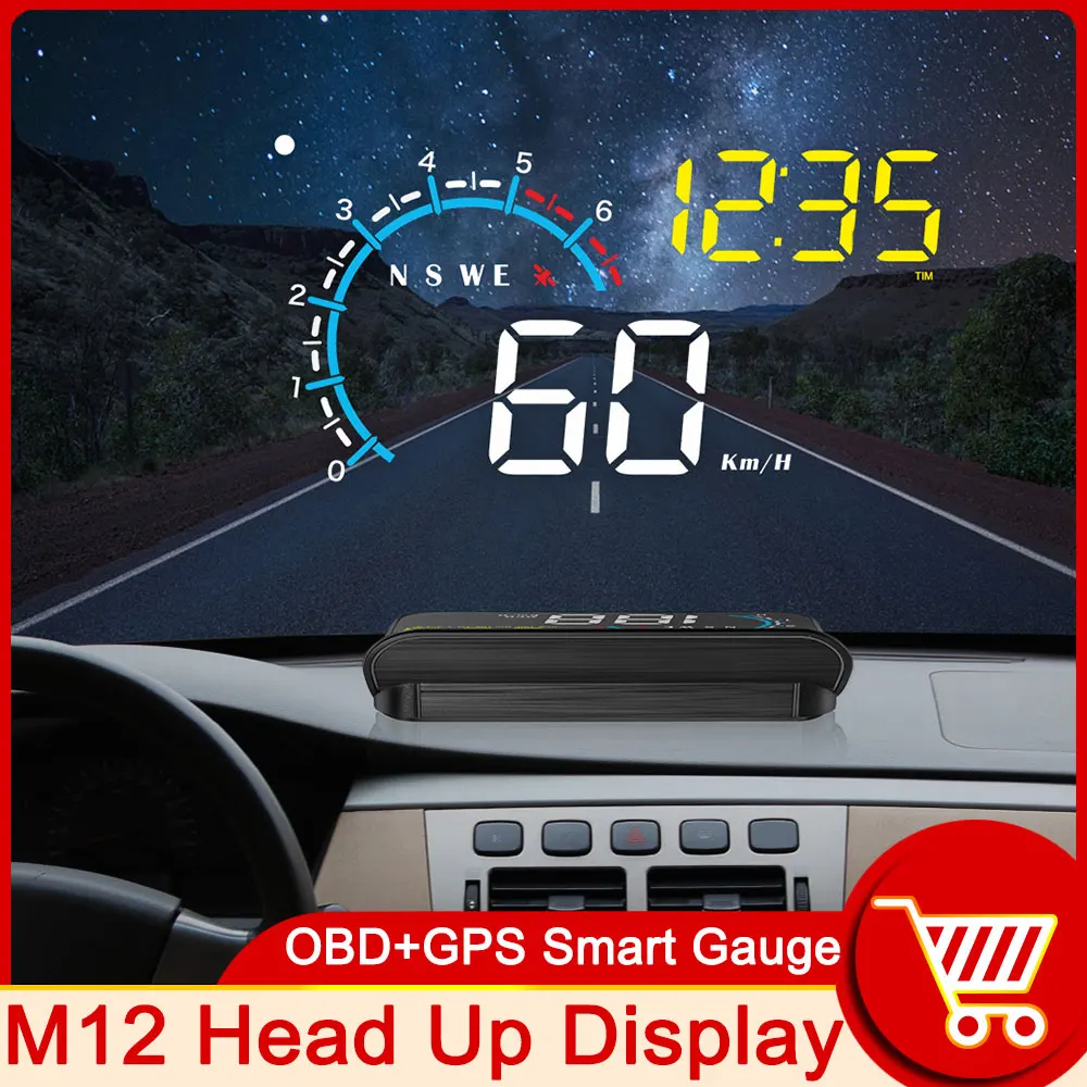 

M7 OBD HUD Дисплей Универсальный Автомобильный Hud OBD плюс GPS Спидометр лобовое стекло проектор бортовой компьютер превышение скорости Предупреж...