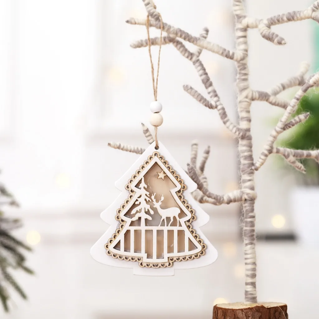 Креативные DIY полые звезды для украшения рождественской елки деревянные подвесные украшения Мини Подвесные для елки украшения