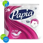 Туалетная бумага PAPIA Белая 3 слоя 32 рулона
