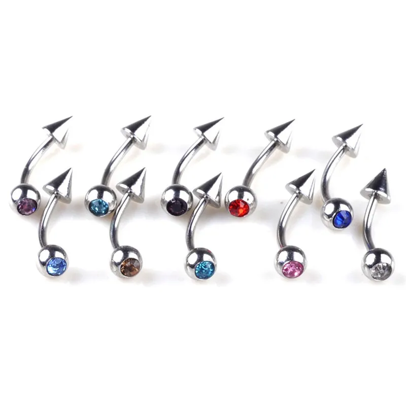 

Wholesale 10Pcs Crystal Piercing Navel Surgical Steel Rhinestone Belly Button Rings Body Piercing Jewelry