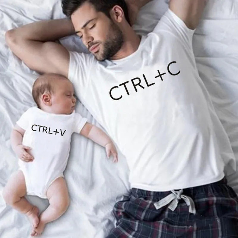 1pc I Make/break The Rules Funny Daddy T Shirt and Baby Cotton Romper Family Matching Clothes Dad Kids Fashion Outfits | Мать и ребенок