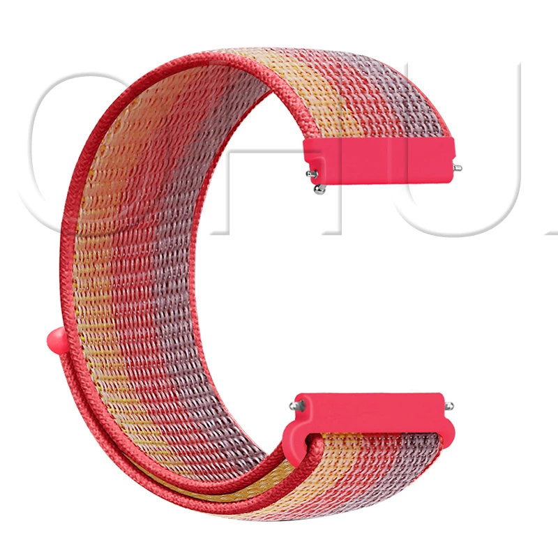 Red Stripe Нейлоновый ремешок 20 мм 22 мм для Xiaomi Amazfit Gtr 47 мм samsung Galaxy Watch 42 мм 46 мм Active gear S3 классический ремешок HUAWEI WATCH 2 Pro - Цвет ремешка: Red Stripe