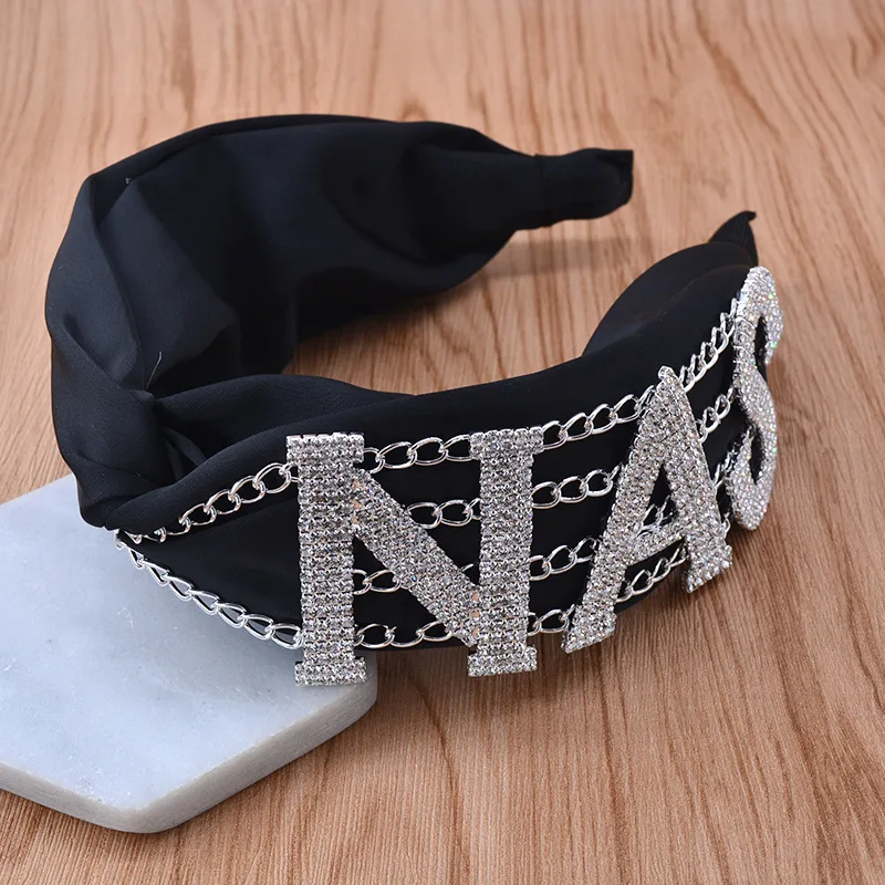 Свадебная оголовье из металлического сплава с цепочкой блестящие стразы