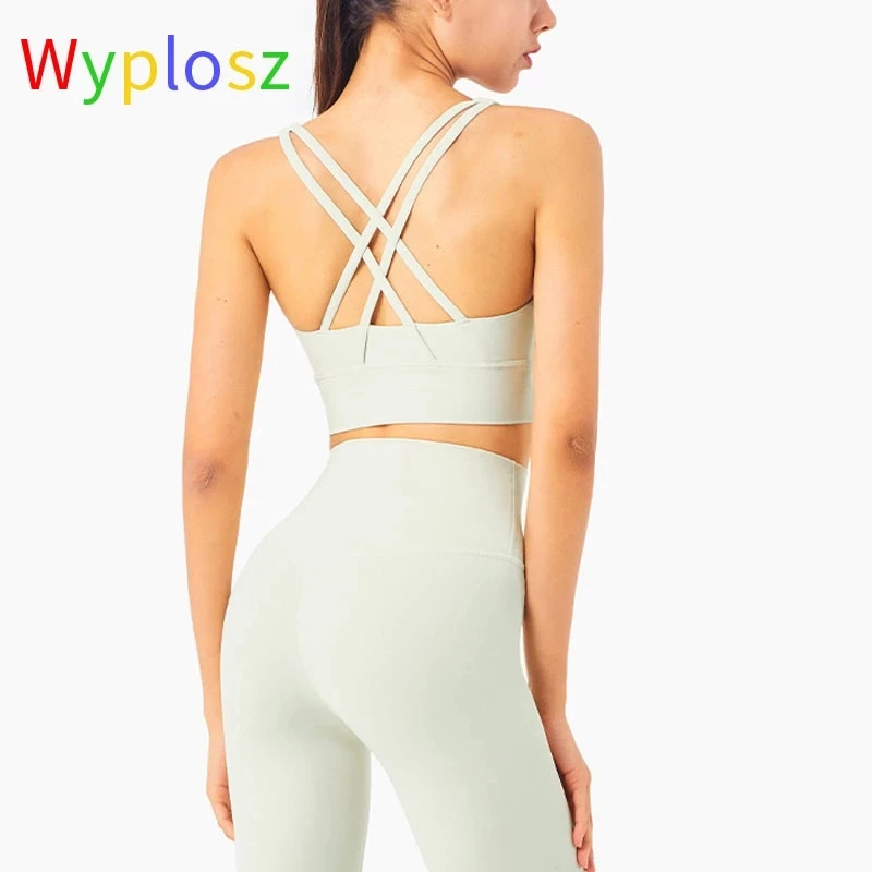 

Wyplosz Yoga Bra Nude Shockproof Women's Underwear Vest Sportswear Gym Crop Sport Top Brassiere Seamless Fitness Push Up Workout