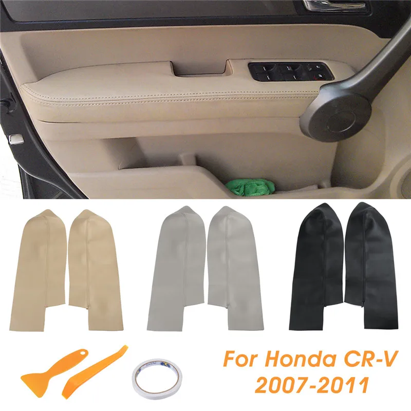 

PU Leather Car Front Door Panels Armrest Cover For Honda CRV 2007 2008 2009 2010 2011 2012 Black/Beige/Grey