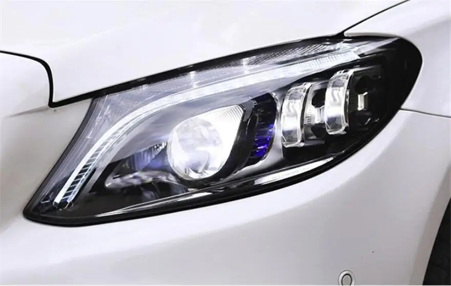 Автомобильный бампер фары W205 C Класс C180 C200 C260 C300 фасветильник 2015 ~ 2018y светодиодный