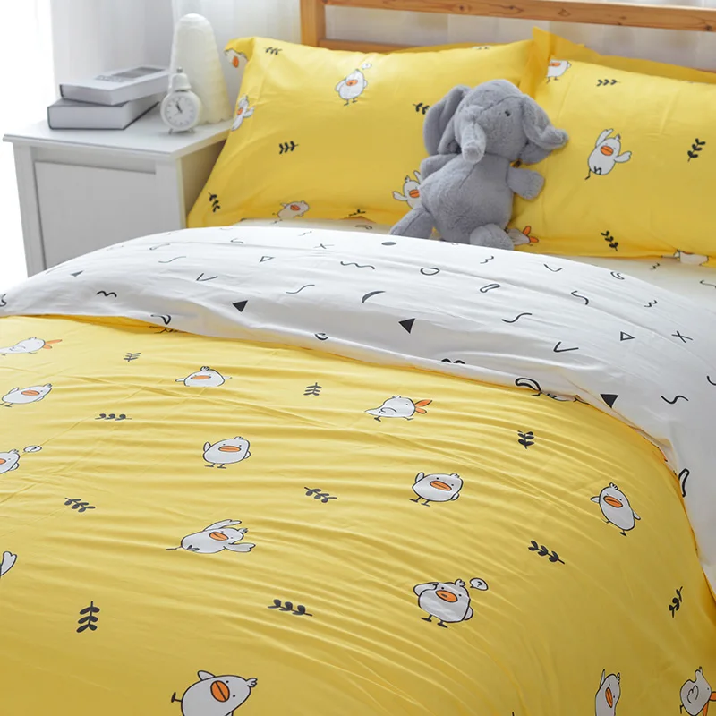 Ткань из 100% хлопка длинноволокнистая с рисунком утки для детского сада T1152 | Дом и