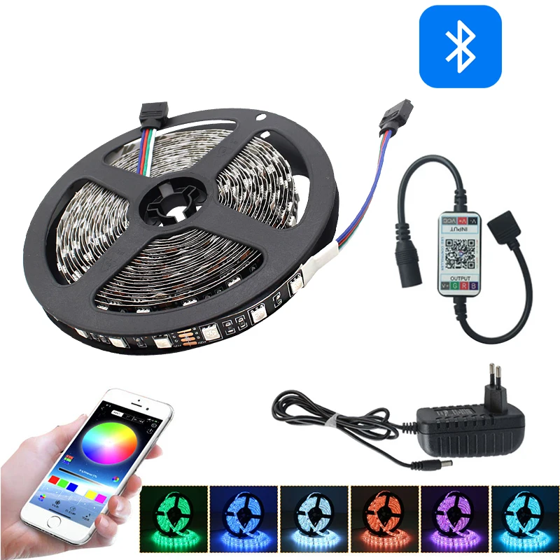 Светодиодная ленсветильник SMD5050 5 м RGB контроллер с поддержкой Bluetooth