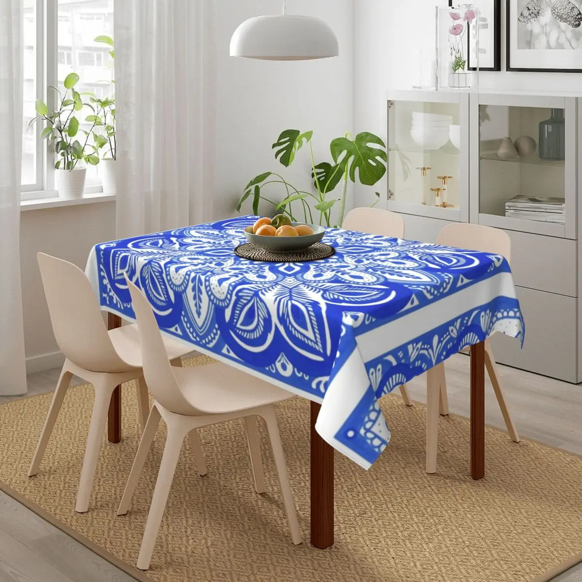 Floral Christmas Blue And White Porcelain Rectangular Table Cloth Household Dining Tablecloth for Home Textile Kitchen | Дом и сад