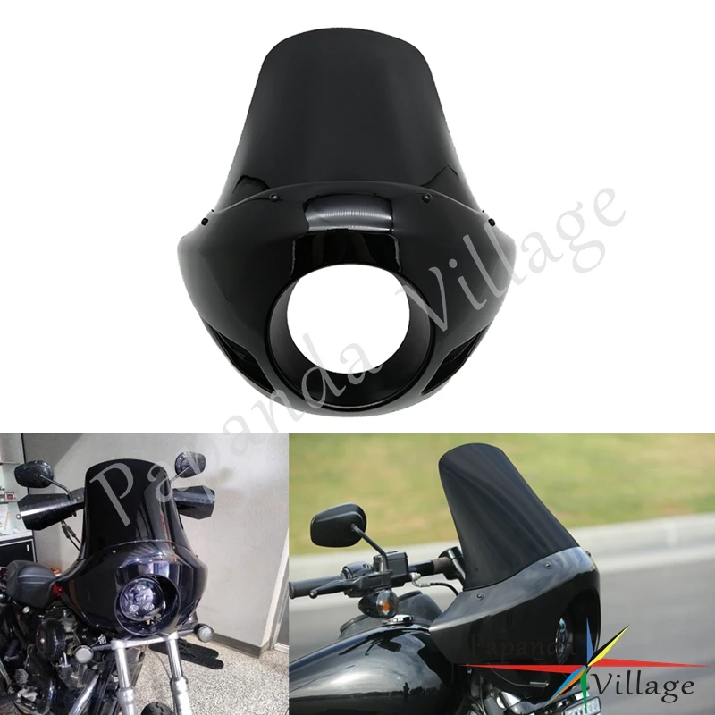 

Для Harley Touring Sportster Dyna XL 883 XL 1200 5 3/4 "Custom передняя фара обтекатель круглая головная лампа маска дымчатый высокий ветровой экран