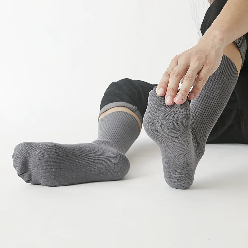 

Men Long Socks Sport Business Anti-Bacterial Deodorant Socks Solid Color Compression Socks