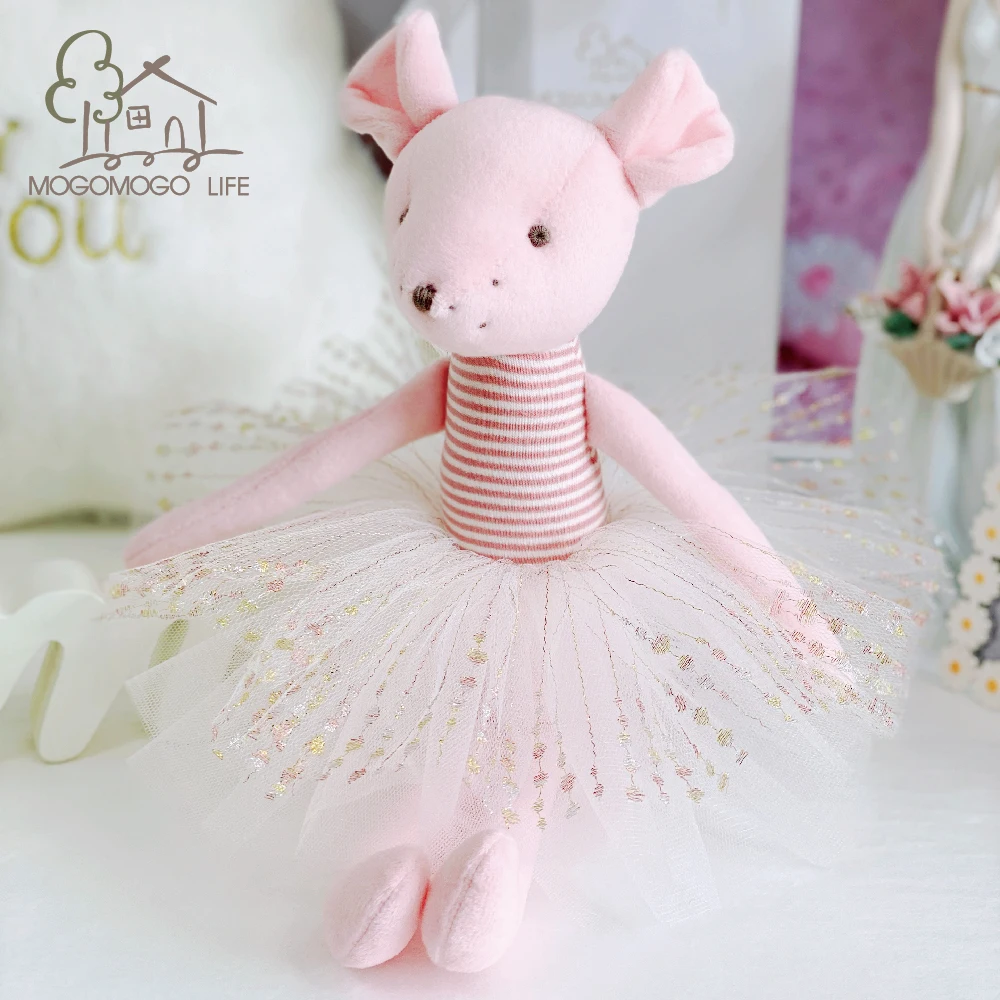 

Luxury Pink Ballet Mouse Plush Toys Lovely Stuffed Animal Rat Toys With Dress Ecofriendly Soft Baby Doll Girls Gift