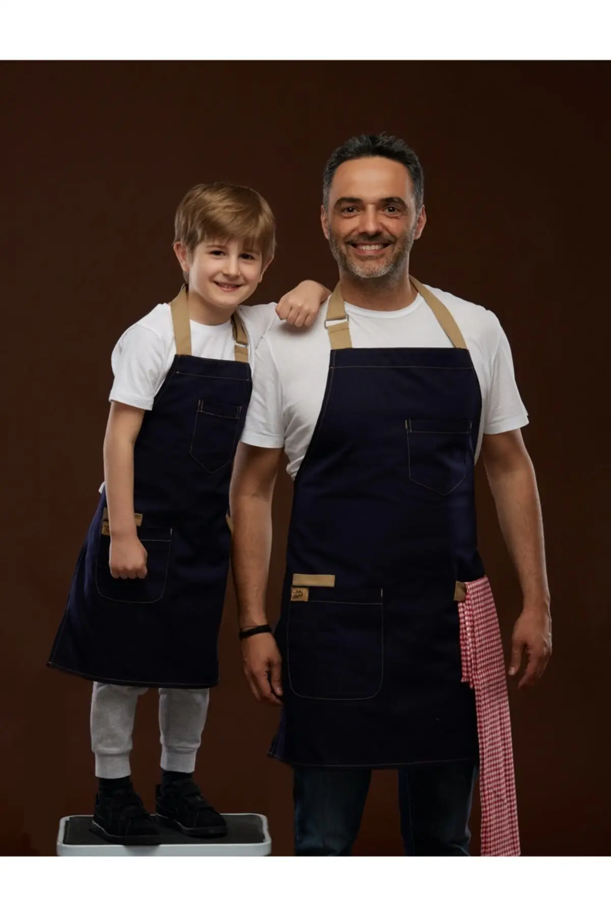 Детский фартук шеф повара темно синий|Фартуки| |