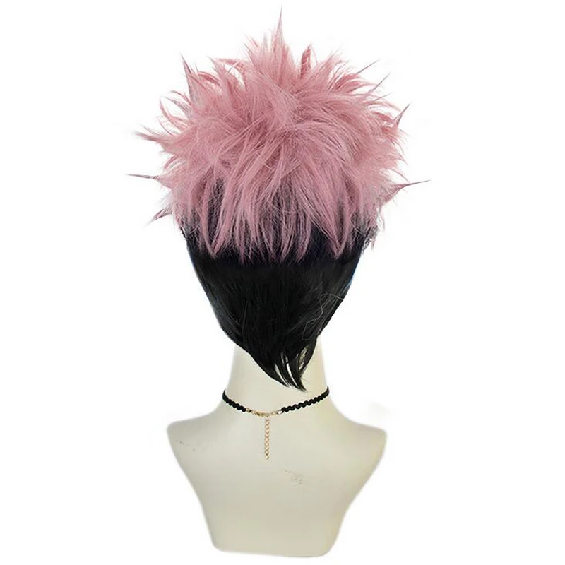 

Anime Jujutsu Kaisen Yuji Itadori Wig Cosplay Costume Heat Resistant Synthetic Hair Men Women Short Wigs