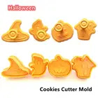 4 шт. 3D форма для резки печенья для Хэллоуина, Рождественская форма для тиснения печенья, женская модель для торта