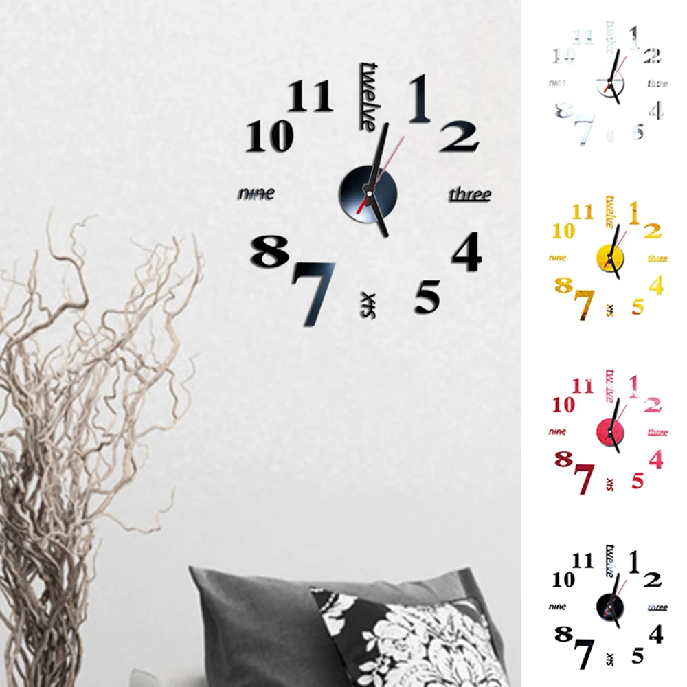40 см 3D настенные часы современный дизайн сделай сам акриловые зеркальные