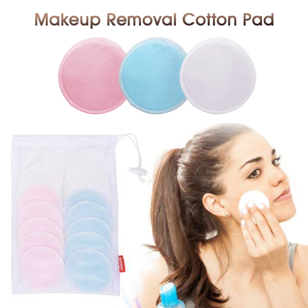

16Pcs Reusable Cotton Pads Makeup Remover Pads Washable Round Bamboo Make Up Pads Nursing Skin CarePads With Storage Like-minded