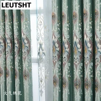 european style curtains for living dining room luxury curtains embroidery fabric curtains tulle finished product customization
