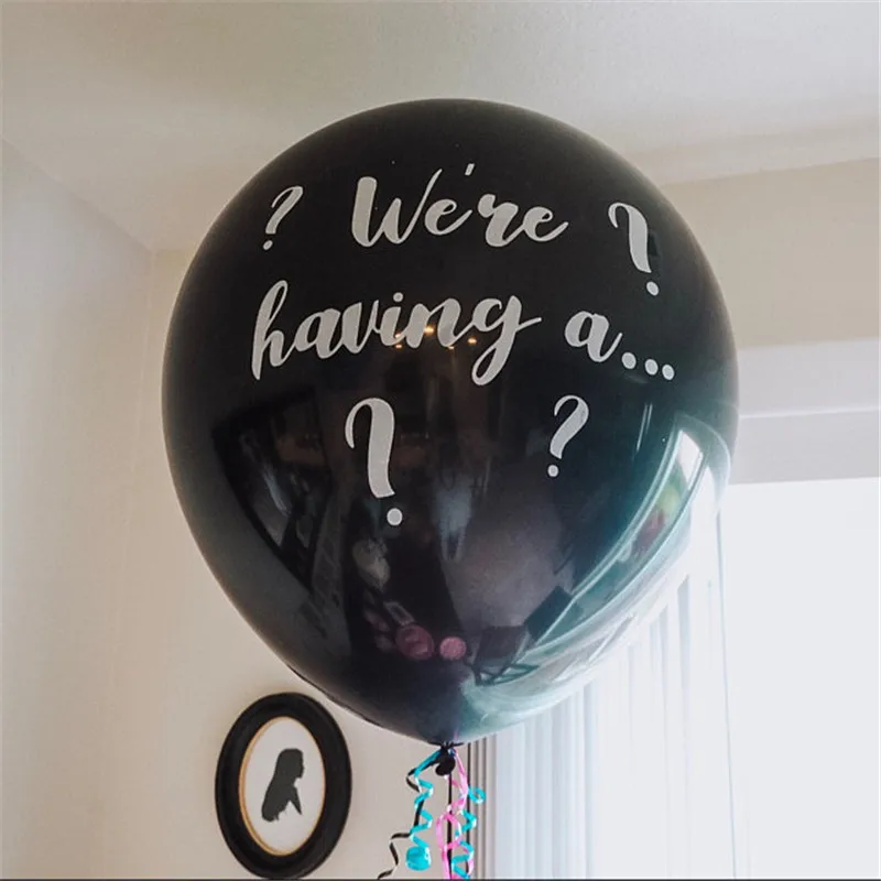 36 дюймов Пол раскрыть шар для девочек или мальчиков черный латекс наклейки на