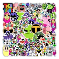 50 pcs dc anime figure teen titans self adhesive material sticker graffiti notebook trunk sticker childrens toy birthday gifts