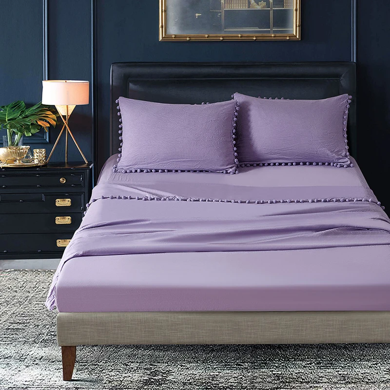 

Fashion Soild Color 3PCS Home Bed Set Supplies Simple Style Coverlet Pillowcase Bedspread Single Bedding Set