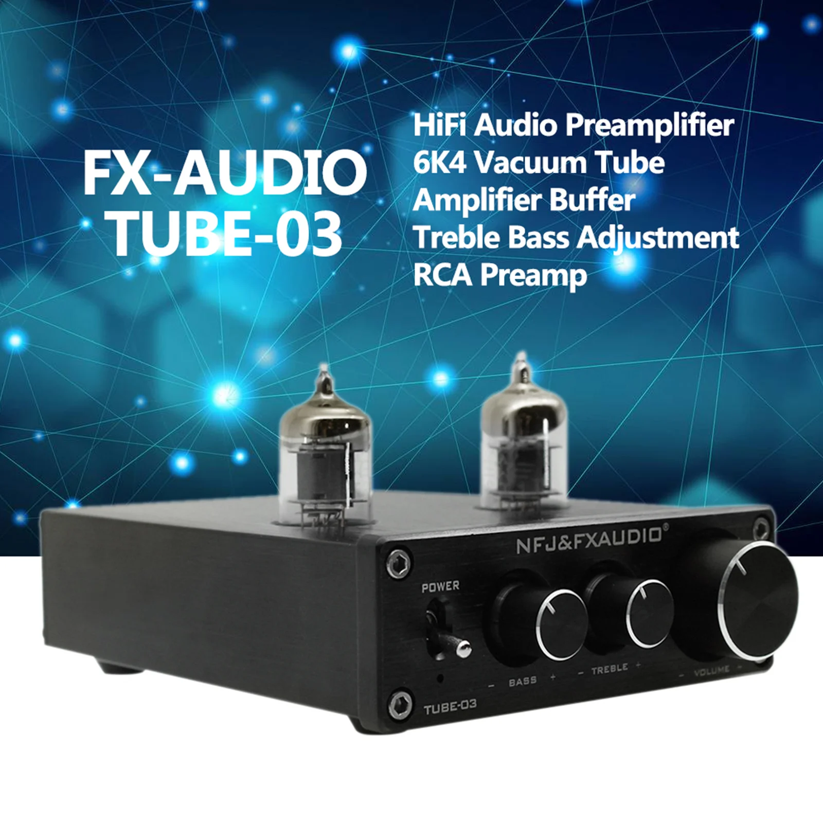 FX-AUDIO TUBE-03 Mini HiFi предусилитель звука 6K4 вакуумный трубчатый усилитель буфер