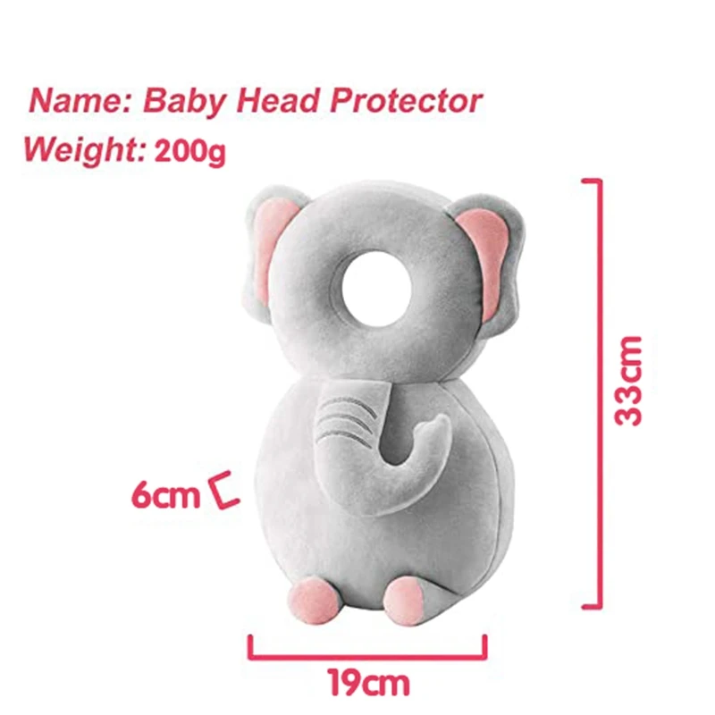 

Baby Head Protector Toddlers Head Safety Pad Cushion Baby Back Protection Prevent Head and Shoulder Injured Gray