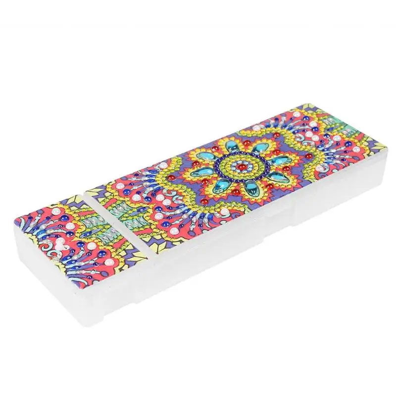 5D DIY Special Shaped Diamond Painting 2 Grids Stationery Pencil Box Rhinestones Diamond Embroidery Mandala Storage Case Gifts