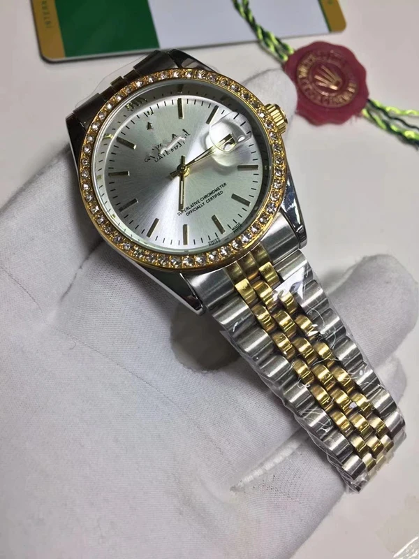 

l pulseira de aço inoxidável luxo automático à prova dwaterproof água relógio mecânico para homem daytona noob aaa réplica ouro