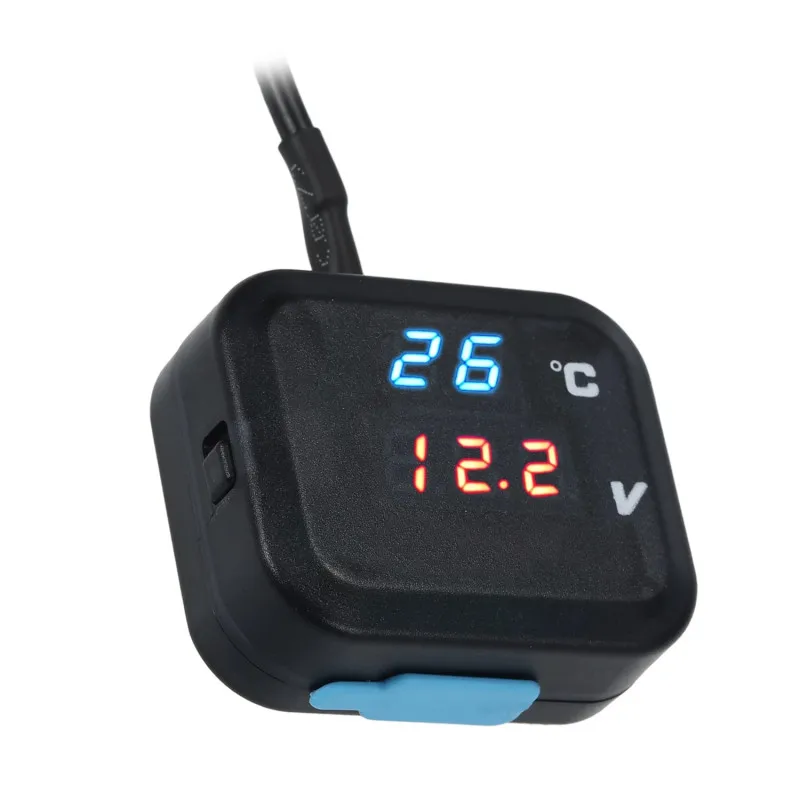 

LED 3in1 12-24V Car Motorcycle Electric Vehicle Black Electronic Vehicular Thermometer Digital Voltmeter